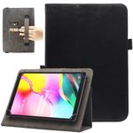 Universal 10 10.1 Inch Android Tablet Case, Nannxiebky Slim Folding Stand Folio Wallet Cover with Hand Strap for 10 10.1 Inch and All 9.5" - 10.5" Tablet, 03 Black