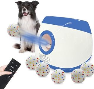 SOCO Automatic Ball Launcher for Dogs with 6Pcs Tennis Balls, Type-c Rechargeable Ball Thrower Launcher, 40-80Ft Shooting Distance, Outdoor&Indoor Dog Toys