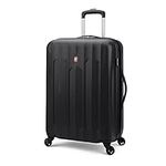 SwissGear Chrome Medium Luggage - Hardside Expandable Spinner Luggage 24-Inch - Black