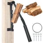 F FINEC Wall Mounted Wood Splitter, Manual Firewood Kindling Splitter, Heavy Duty Wood Log Splitter Kindling Splitter, Outdoor Home Wood Splitting Tool