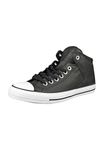 Converse Men's Street Leather High Top Shoe, Black/Black/White, 9 M US