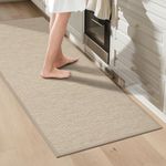 LEKEEPGO Kitchen Rugs Non Slip Washable 60x150cm, Absorbent Kitchen Runner Mat, Rubber Backed Carpet Runner Rugs for Hallway, Laundry Room, Beige