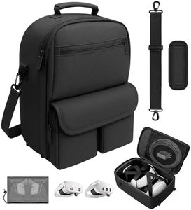 YRXVW Large Carrying Case for Meta Oculus Quest 3s/3/2, for BOBOVR/Kiwi Battery Head Strap, Waterproof & Drop-Resistant VR Accessories Carrying Bag Ideal for Travel & Home Storage (Deep Black)
