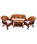 Swadeshi Bamboo Handmade Cane Bamboo Sofa Set with Table and Cushion for Living Room, OutdoorGarden & Indoor Home Decor.
