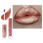 Metallic Shine Glitter Lipstick, Matte Lipstick Makeup Lipsticks For Women Long Lasting Waterproof Non-Stick Cup Not Fade Glitter Pink Lipstick Gift (#02)