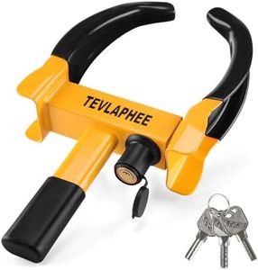 Tevlaphee Antivol Voiture Sabot Roue, Bloque Roue,Griffe de Pneu,Antivol de Voiture Bloque,Roue Sécurité Antidémarrage, Universelle, Réglable, Serrure Anti-perçage, avec 3 clés(Noir & Jaune)