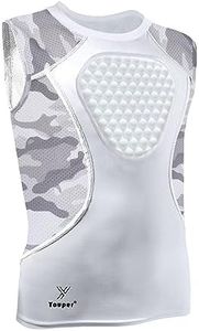 Youper Adult Padded Chest Protector Shirt, Heart-Guard/Sternum Protection for Baseball, Football, Lacrosse & Goalies (Large, White/Camo)