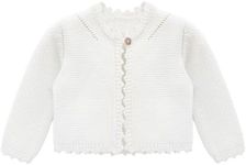 Lilax Baby Girls' Long Sleeve Shrug, Knit Girls Cardigan, Childrens Bolero Off-White