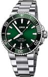 Oris Aquis Date Green Dial 43.5mm Steel Men's Watch - Reference: 01 733 7730 4157-07 8 24 05PEB, Green, Diving Watch