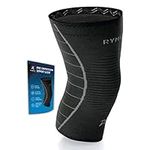 Rymora Knee Support Brace for Woman and Man- Knee Compression Sleeves, Comfortable and Secure Sleeve Supports for Weight Lifting, Running, Sports, Weak Joints, Fitness (S, Single, Black)