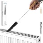 Rivaroc Radiator Cleaner Brush, 70CM Flexible Radiator Brush with Wooden Handle, Long Radiator Duster, Multi-use Cleaning tool for Radiators, Dryer Lint, and Washing Machines - Extendable and Durable.