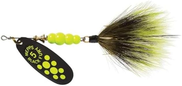 Mepp's Black Fury Dressed Treble Fishing Lure, 1/2-Ounce, Chartreuse Dot/Chartreuse Tail (BF5T CH)