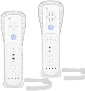 Yosikr Controller for Wii, Remote Controller for Wii with Silicone Case and Wrist Strap Compatible for Wii/Wii U (2 Pack, White and White)