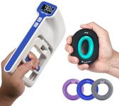 Handexer Grip Strength Tester 265lb & Silicone Grip Strengthener 5Pack, Digital Dynamometer with Backlit LCD & 9 Resistance Finger Exerciser for Fitness Training Physical Therapy