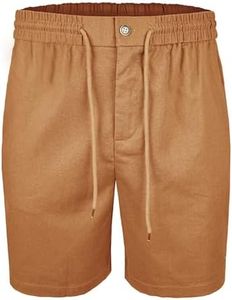 Linen Shorts for Men,Mens Shorts Casual Stretch Waist Drawstring Button Cotton Linen Blend Short Pants Breathable Summer Clothes,Summer Outfits,Beach Vacation,Golf,Yoga,Casual Everyday Wear,Loungewear