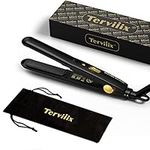 Terviiix Mini Hair Straightener for Short Hair/Bangs, Small Flat Iron for Travel, Portable Ceramic Straightening Irons, Dual Voltage, Pouch Included, Compact Size, Black