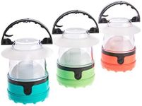 Dorcy 41-3019 4 LED Mini Lantern with Hanging Hooks and Batteries, Assorted Colors, clear (Pack of 3), Green