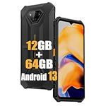 Ulefone Armor X13 Rugged Smartphone Unlocked Canada 2023, MTK Helio G36 12GB+64GB Android 13 Cell Phone, 50MP+24MP Night Vision Camera, 6.52"HD+, 6300mAh, Dual SIM 4G Rugged Phone, NFC/OTG/GPS, Black