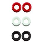 BodyJewelryOnline 3 Pairs Red White Black Glow in The Dark Ultra Thin Silicone Double Flared Flexible Ear Skin Tunnels Ear Stretching Plug Gauge 2G-1/2 inch, Silicone