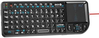 Rii Mini Wireless Keyboard with Touchpad＆QWERTY Keyboard,Support Bluetooth ＆2.4G Connection,Built-in Laser Pointer, Backlit Portable Keyboard Wireless with Remote Control, X1-BT Black.