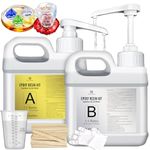 Epoxy Resin Kit - 2.4L / 95oz Crystal Clear Self-Leveling Epoxy Resin with Pump for DIY Resin Art, Table Top, Jewelry Making - 1:1 Ratio Bubbles Free High-Gloss Casting Resin for Coating, Mould, Wood