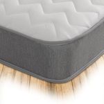 Starlight Beds Essentials Zig Zag Single Mattress with Springs and Memory Foam. 7.5 Inch Budget Mattress. Grey, Soft Firmness (90x190x19cm)
