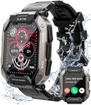 Smart Watches for Men - 2.01'' HD Display, 80 Days Long Battery, IP68 Waterproof, Bluetooth Call, 100 Sport Modes Fitness Tracker Watch, Heart Rate/Blood Oxygen/Sleep Monitor Smart Watch for Android