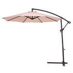 COSTWAY 2.7M Outdoor Parasol Sun Shade Cantilever Banana Hanging Umbrella Patio Garden (Beige)