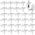 KOMINZZ 30PCS Shelf Support Pegs Shelf Pins 3mm Cupboard Shelf Pegs Glass Shelf Supports Shelf Holders Plugs Studs for Kitchen Wardrobe Cabinet Bookcase Glass Showcase, Transparent