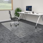 100pointONE Extra Large Office Chair Mat for Carpet, 46" x 96" Clear Desk Chair Mat for Low Pile Carpeted Floors- Easy Glide Plastic Floor Mat for Office Chair on Carpet