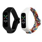 kwmobile Nylon Watch Strap Compatible with Oppo Band Sport Strap - 2x Fitness Tracker Replacement Wristband with Clasp