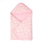 TIDY SLEEP New Born Baby Wrapper Nap Nest All Season Soft Swaddle Fluffy 2 Layered AC Wrapping Receiving Blanket for Baby Boys and Baby Girls (Pink2)