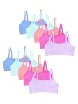 Fruit of the Loom Big Girls Training Bra Value Packs Available in Cotton & Seamless!, Stellar/Sugar/Peach/Aruba/Blue, Small