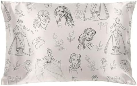 Jay Franco Disney Princess Satin Pillowcase - Standard Size 50x75 Silky Soft Beige Permium Pillow Cover