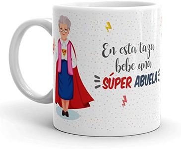 Kembilove Taza la mejor Abuela del mundo – Mensaje En esta Taza Bebe una Super Abuela – Regalo Mujer original – Regalos originales para Abuelas – Regalos Personalizados Originales