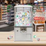 YMAOMAO Capsules Vending Machine, Commercial Candy Gumball Machine, Automatic Capsule Vending Machine for Retail Stores, Round Capsules Bouncy Ball Dispenser for 4.5-5.5cm for Game Stores,White