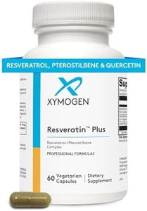 XYMOGEN Resveratin Plus - Patented Pterostilbene + Trans-Resveratrol with Quercetin Antioxidants Supplement to Promote Cardiovascular + Cellular Health, Healthy Aging, Immune Support (60 Capsules)