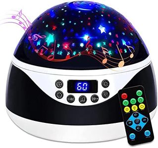 Night Light with Music & Timer, MOKOQI Star Light Projector - Sound Machine for Baby Sleeping, Birthday Gifts for Girls Boys 1-6-12, Remote Control Projection Lamp Invited Colour Starry Sky to Home