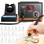 Wood Burning Kit, Preciva 937D Pyrography Wood Burning Tool Set with Digital Display, 25W Wood Engraver with 20 Soldering Tips, 250-700℃ Temperature Adjustable, Fast Heating for DIY Engraving Craft