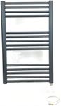 Greenedhouse 400w x 800h Anthracite Electric Flat Heated Towel Rail