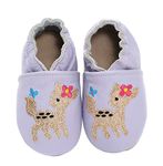 Cartoon Baby Moccasin Soft Leather Toddler First Walker Infant Shoes 0-24 Months (4/5 UK Child, Deer)