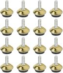 WDONAY M6 Adjustable Furniture Feet 16Pcs Swivel Furniture Leg Levelers Table Chair Leveling Feet, Angle Height Adjustable, Gold