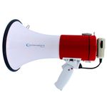 Technical Pro Portable 75-Watts 1000M Range Megaphone Bullhorn Speaker with Strap, Siren, & Volume Control, Good for Trainers, Camping, Coaches, Cheer Leaders (Red)