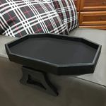 Forzaddik Side Tables Sofa Armrest Clip-On Table, Recliner Armchair Organizer Tray, Food Grade Plastic Material (Black)