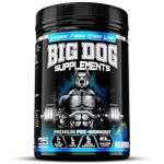 Big Dog Premium Pre Workout Powder - Ultimate Energy Drink with Creatine Monohydrate, Citrulline Malate, Beta-Alanine, Caffeine, L-Arginine, Taurine, L-Carnitine (25 Servings, Blue Raspberry)