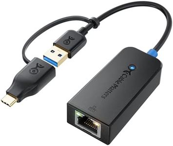 Cable Matters 2.5G USB C and USB to Ethernet Adapter (2.5GBE USB Ethernet Adapter) Supporting 2.5 Gigabit Ethernet Network - USB C Adapter Included for USB-C and Thunderbolt 3