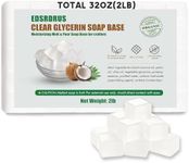 EDSRDRUS 2LB Clear Glycerin Soap Base DIY Handmade Soap with Vegetable Glycerin & Coconut Oil, Moisturizing Melt and Pour Soap Base for Soap Making 1pack, 32oz (2LB)