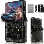 R36S Retro Handheld Game Console, Portable Gaming Console with 3.5'' IPS Screen, Linux System Support 15+ Emulators, 3500mAh Battery, Save & Load Retro Gaming System (Smoke Black)