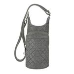 Travelon Unisex-Adult Anti-Theft Boho Water Bottle Tote Sling, Gray Heather, 10 x 4 Diameter