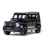 COCOBLINC 1:32 G Wagon Toy Car Alloy Diecast Model Car Pull Back Vehicle Toy with Openable Doors Sound and Light Car for Kids (Black)